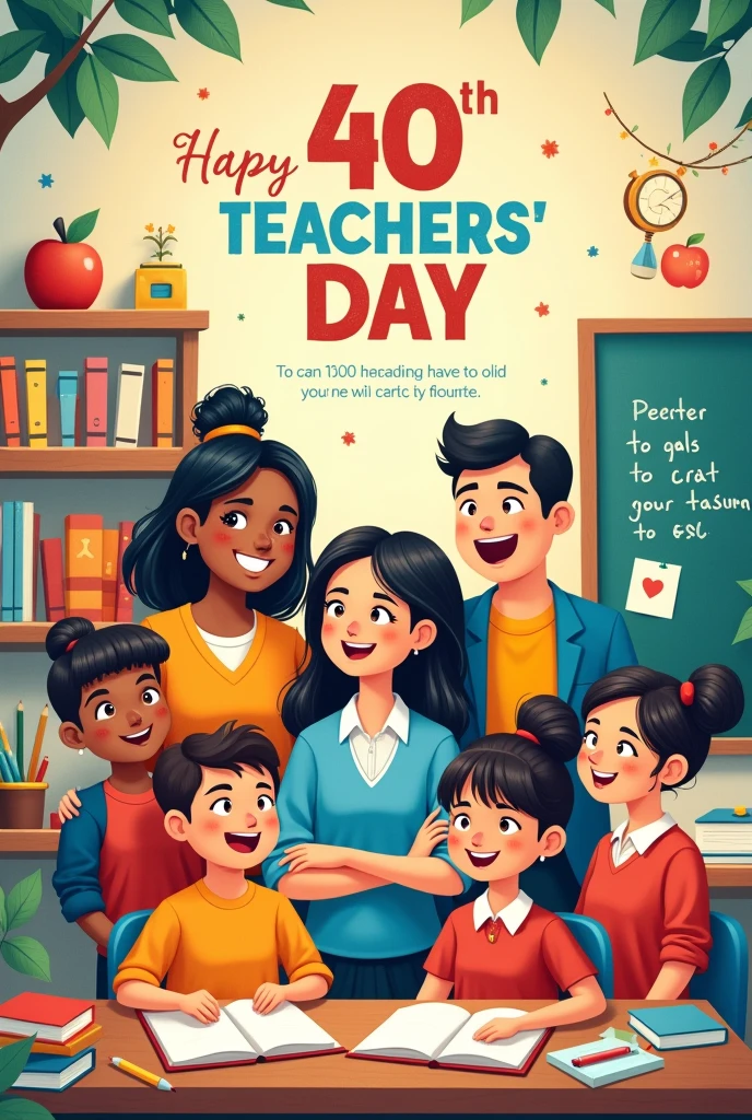 Create a complete poster for the 40th Teachers&#39; Day