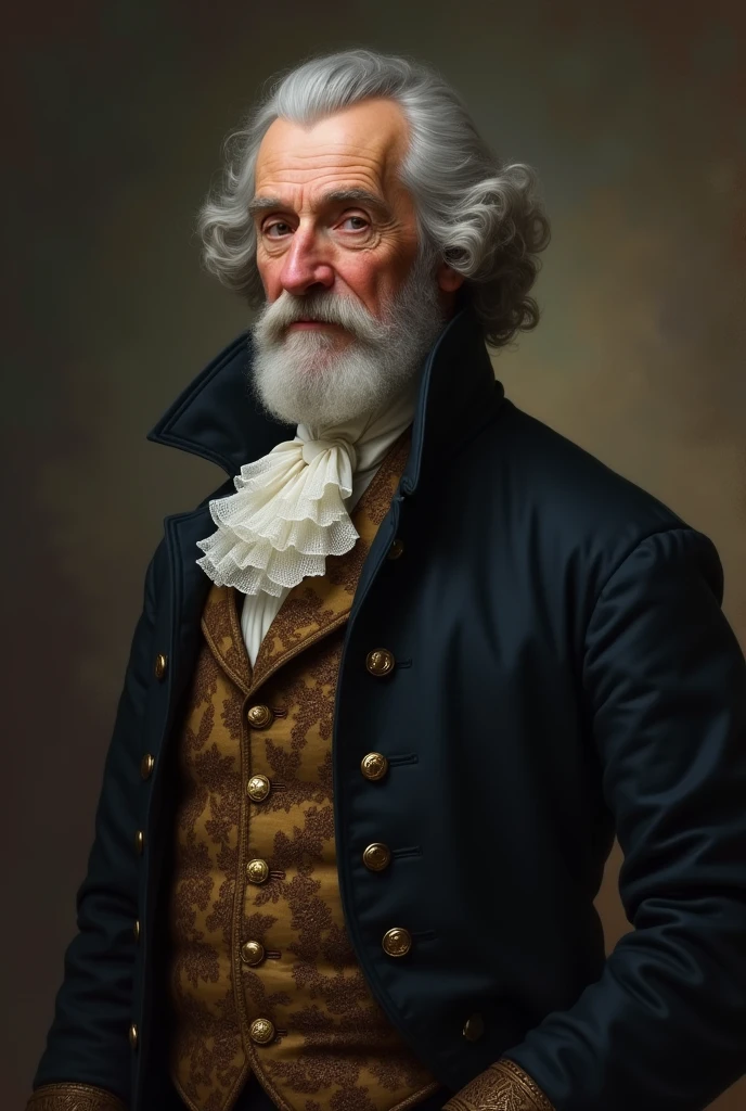 old man, with gray hair, dressed like a nobleman