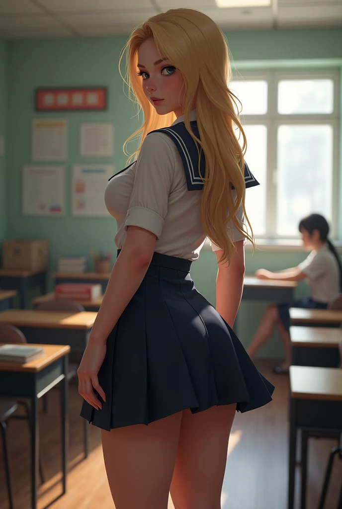 White girl ,Young school girl ,bigg boobs ,bogg ass ,hot school dress ,short dress ,blond color ,busty 