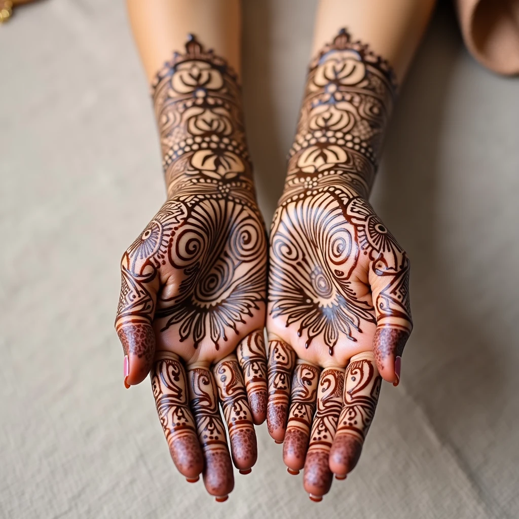 generate more Bridal mehndi design on hand