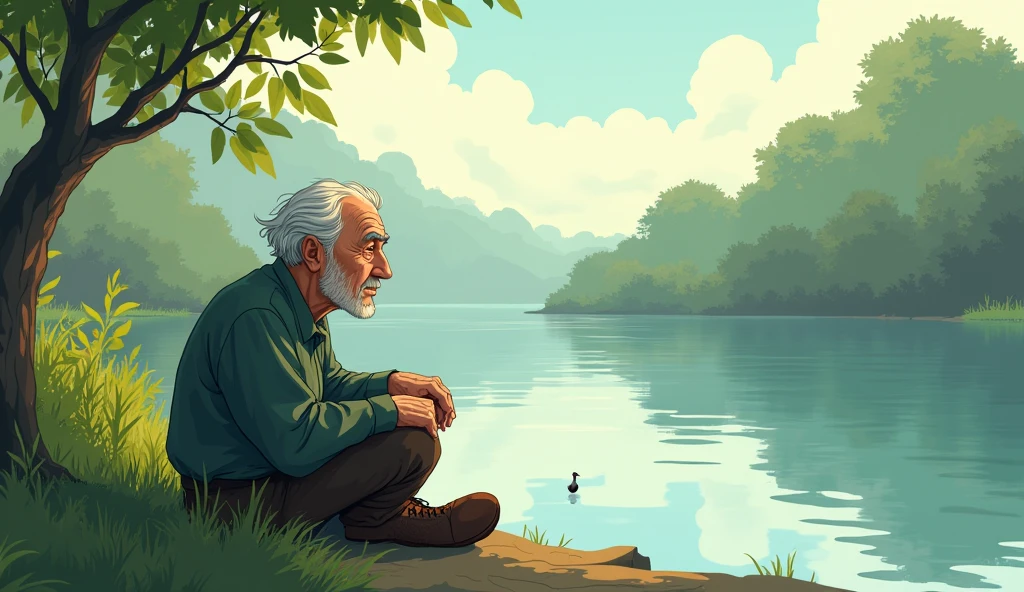 Poor old boy Wood was thinking as he sat on the banks of the river Inkle cartoon