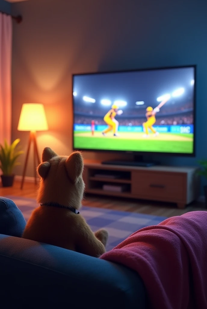 Cibi name watching tv in CSK match in animation