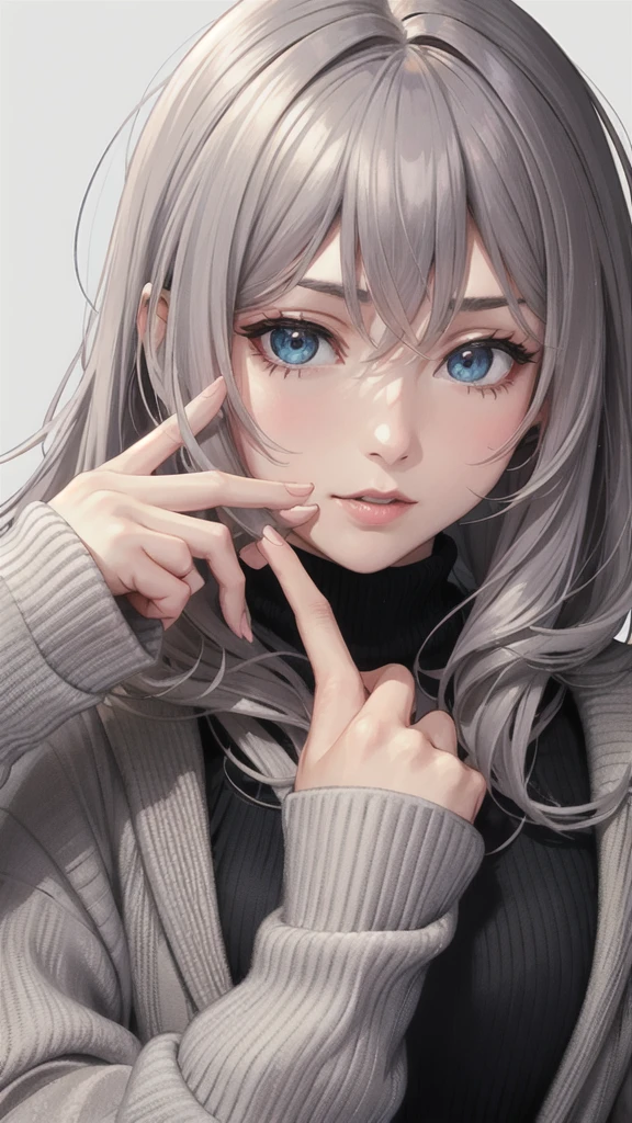 Just a girl picking her nose