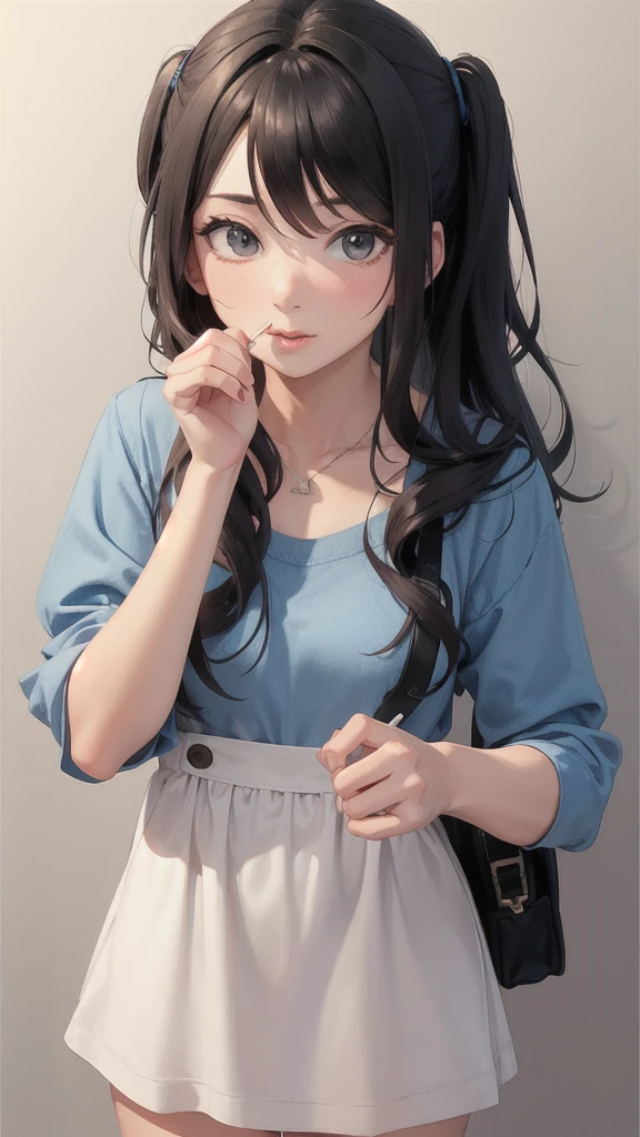 Just a girl picking her nose