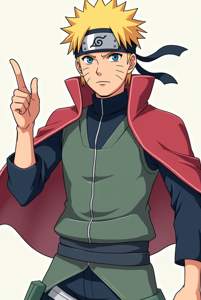Make an anime character called minato namikaze with thumbs up