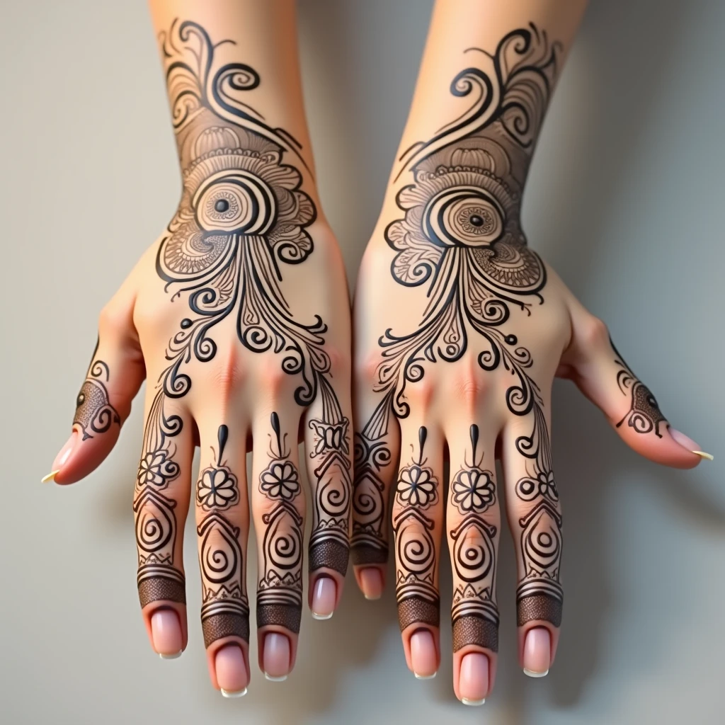 generate more Shadi Special mehndi design on hand