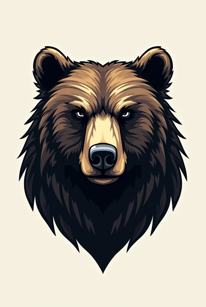 Generate me the faces of some bears that can be used in a logo for a clothing brand
