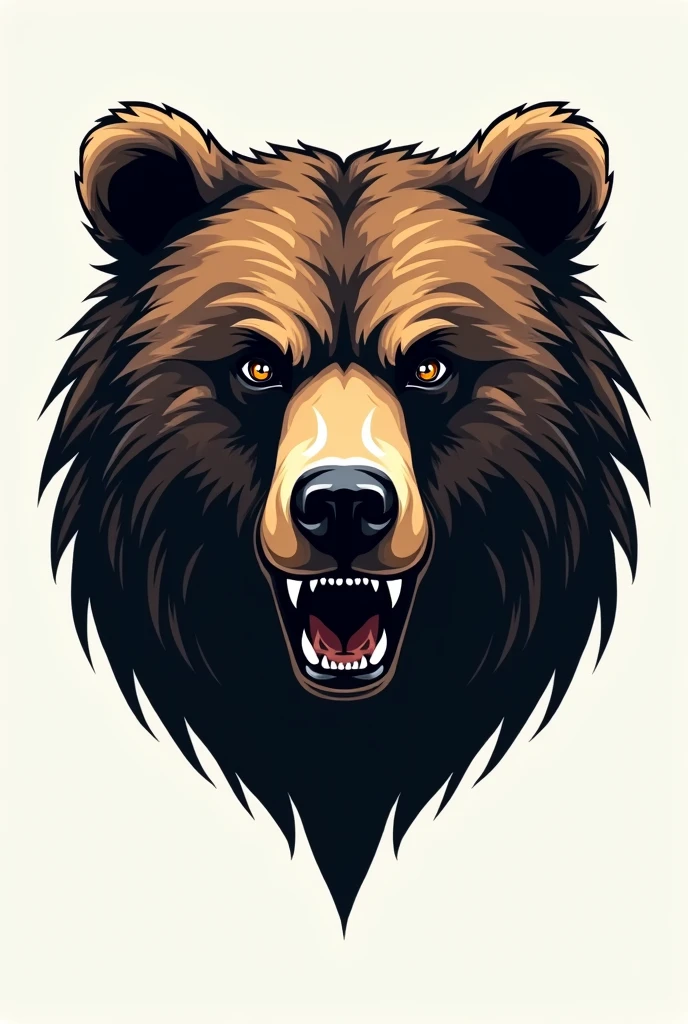 Generate me the faces of some bears that can be used in a logo for a clothing brand
