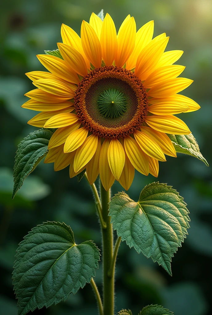 A big bSunflower in brown and green colour
Filled with mandala on petals
