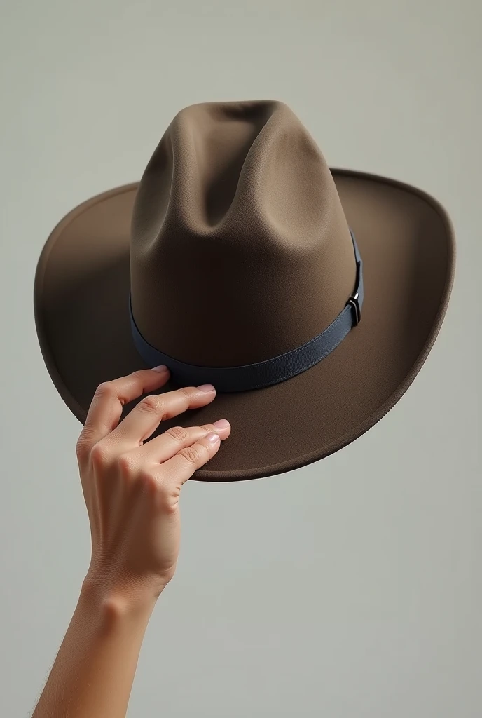 A hand taking off an American hat