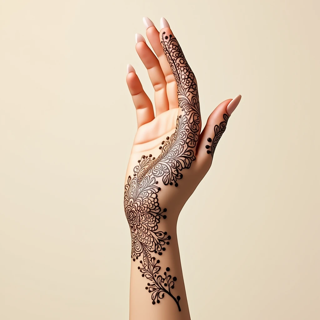 generate more Rajasthani mehndi design on hand