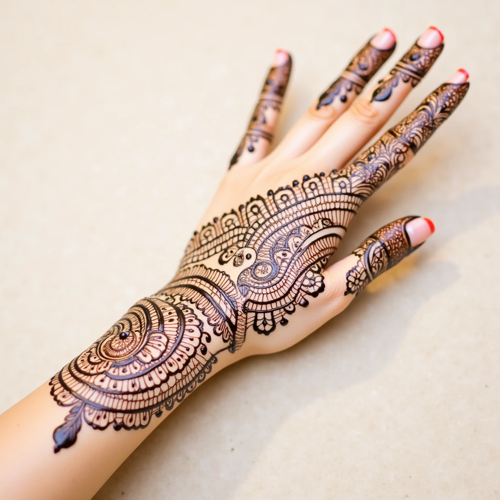 generate more Gol Tikki mehndi design on hand