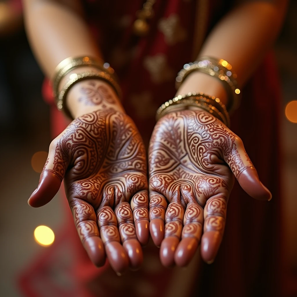 generate more Karwa Chauth Special mehndi design on hand