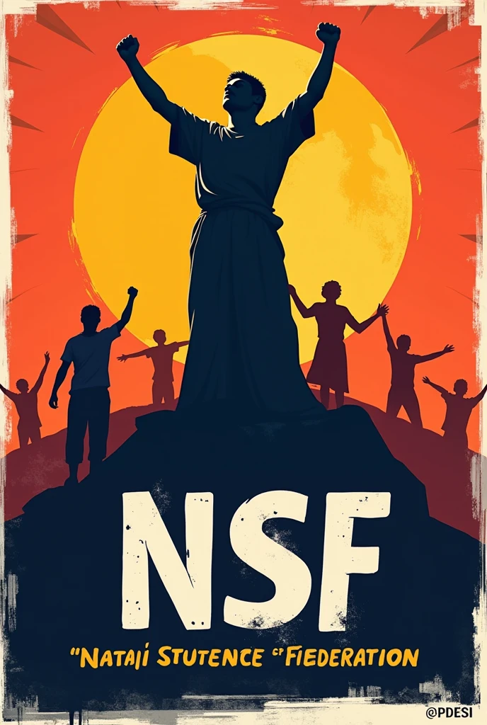 Poster for NSF , NATAJI STUDENTS FEDERATION background plain colours
Quotation for it is We are here to solve the Student problems
Bringing dareness among the Students