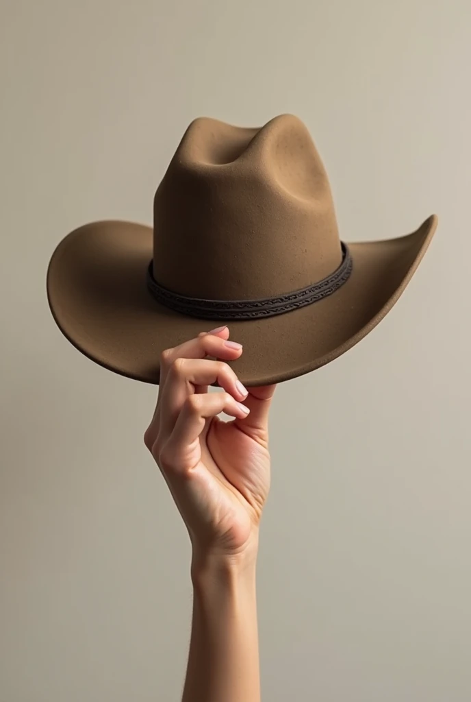 Hand holding a country hat