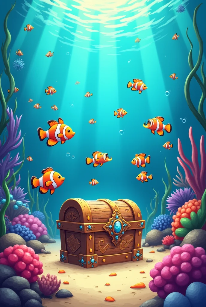 Fishes's treasure 2d cartoon