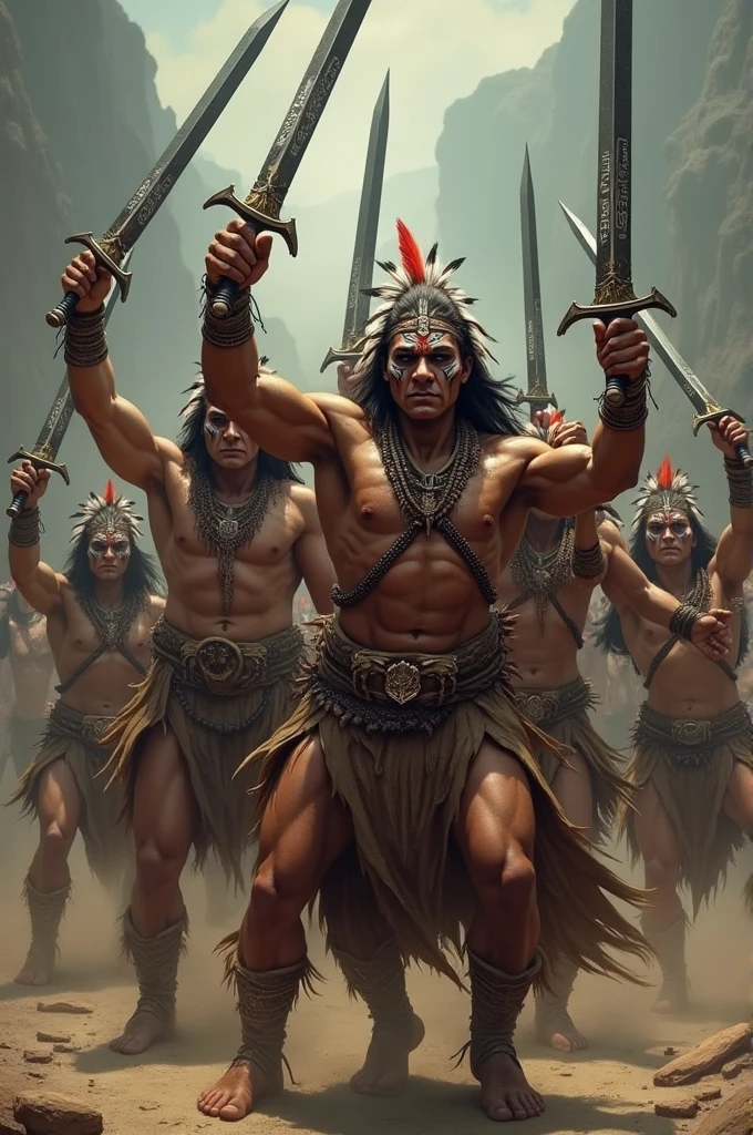 Indian warriors with big sword 