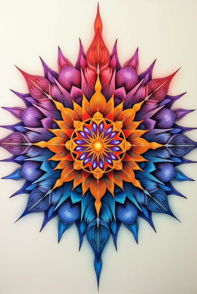 Detailed Mandala work with pencil colour