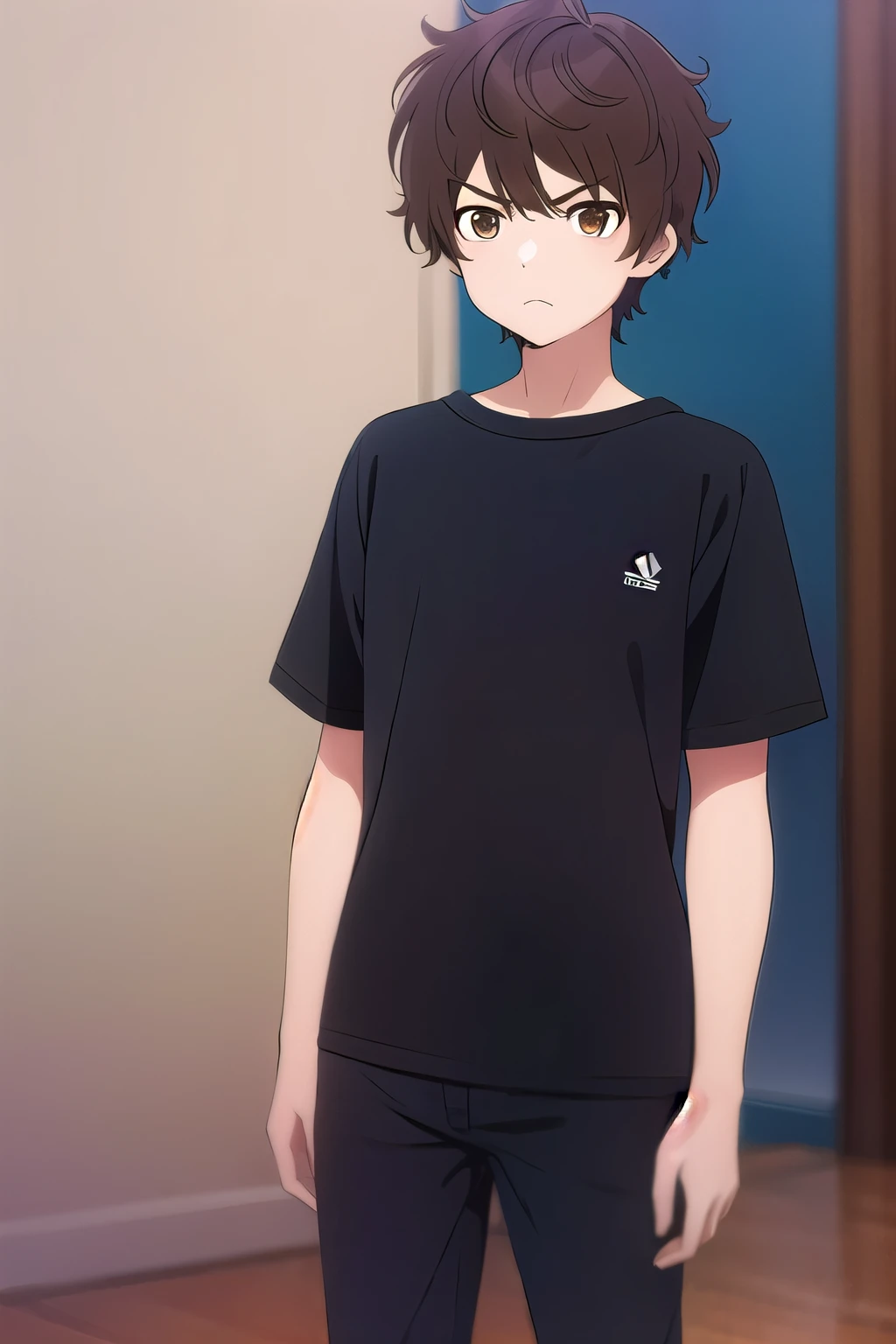 photorealistic, (4k), depth of field, (Masterpiece), (realistic skin texture), extremely detailed, intricate, hyper detailed, high resolution, professional photography, , depth of field, sharp detail, best quality, , 1boy, solo, male focus, shun_tokinoya, brown hair, brown eyes, , bangs, , , Fiesta, HD, sudadera roja, cuerpo completo, pantalon negro, tenis converse, Amenazante, Angry, intimidante, valiente.