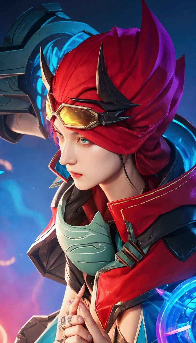 a close up of a person holding a sign in a game, tane skin, kda, slick clammy skin, xqc, this character has cryokinesis, ingame image, style of duelyst, inspired by Huang Shen, ingame, olchas logan cure liang xing, background image, eldritchpunk, looks like jerma985