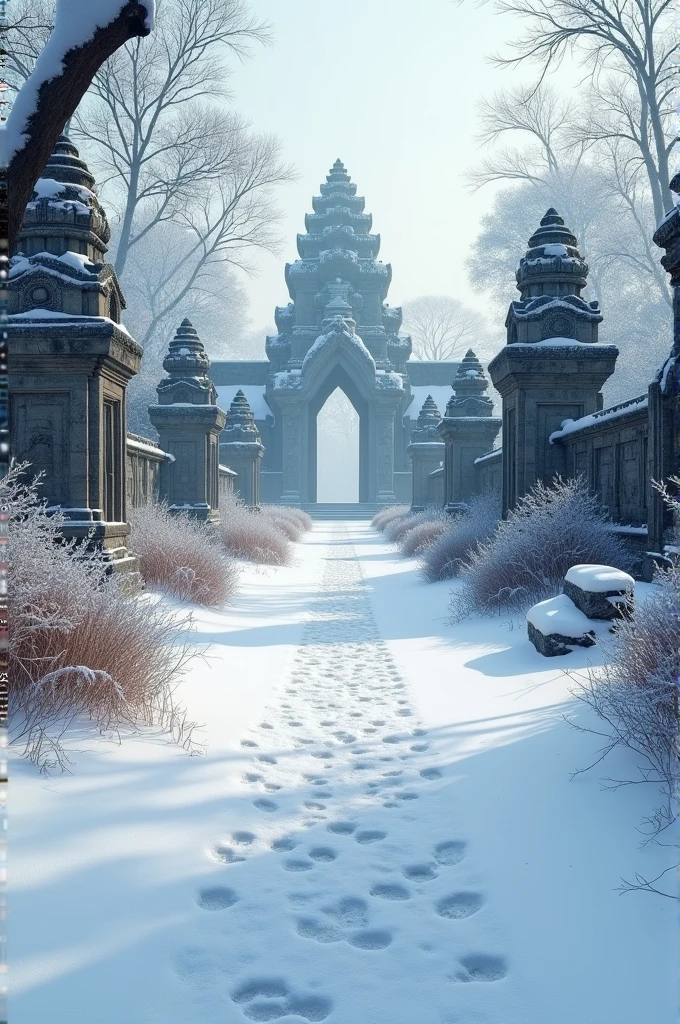 Angkor way, snow