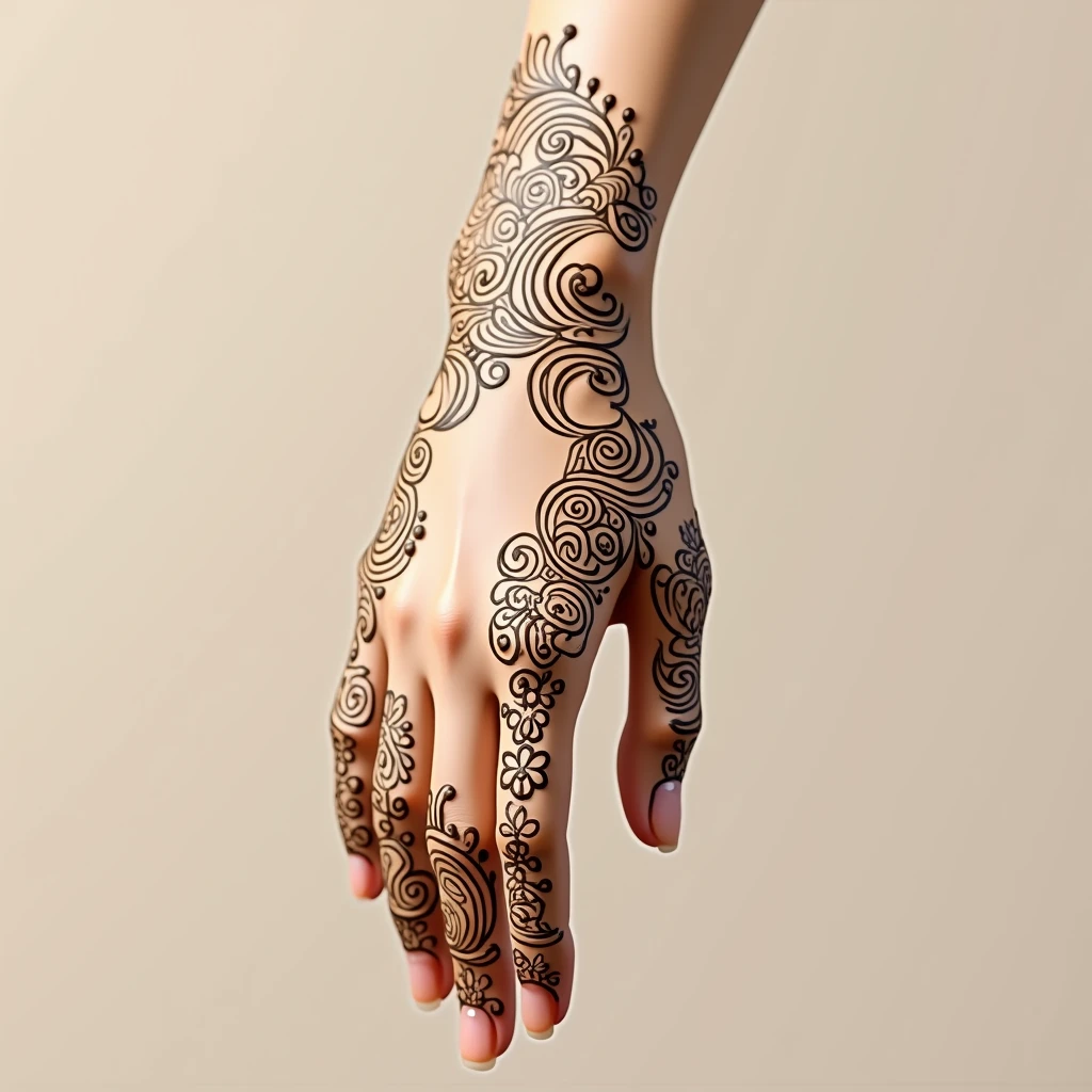 generate more Rajasthani mehndi design on hand