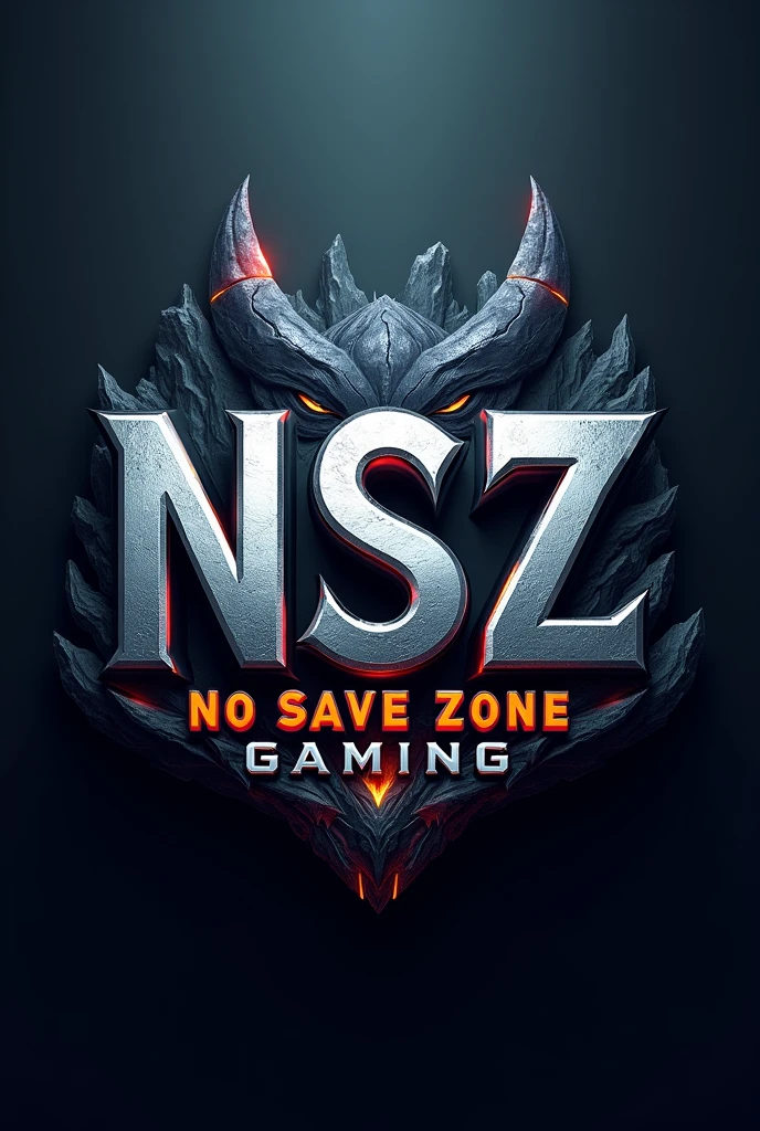 Creat a 3D gaming logo that has the name NSZ no save zone gaming, make the background look beasts theme