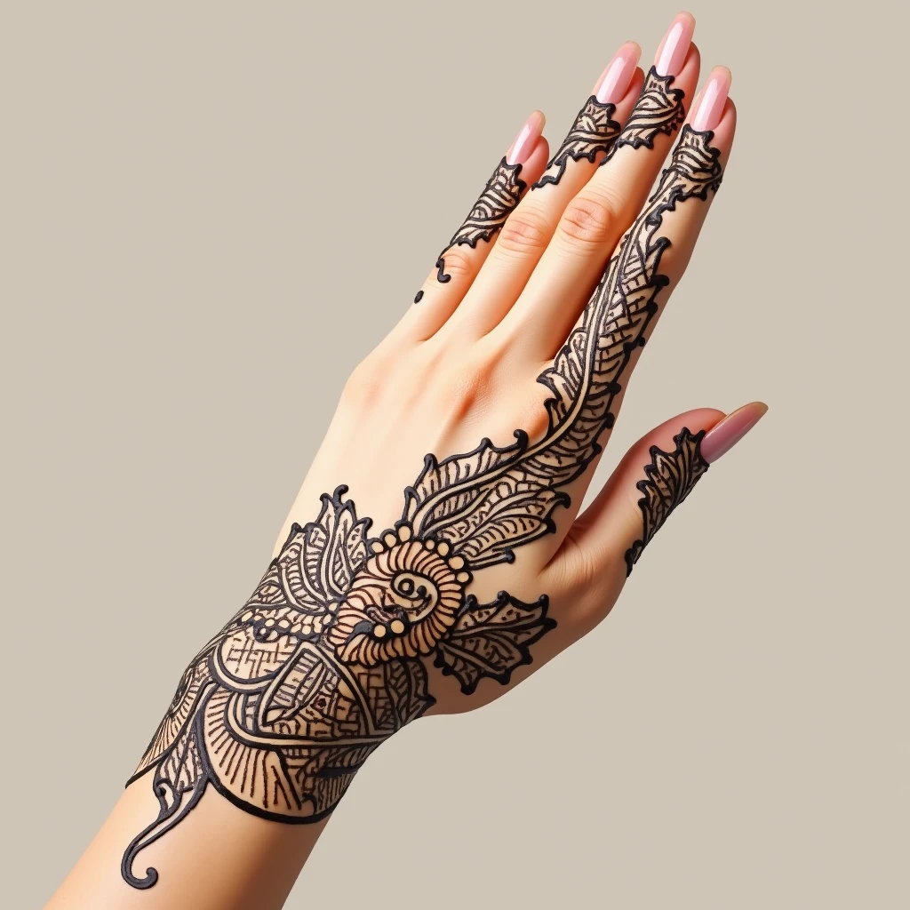 generate more Rajasthani mehndi design on hand