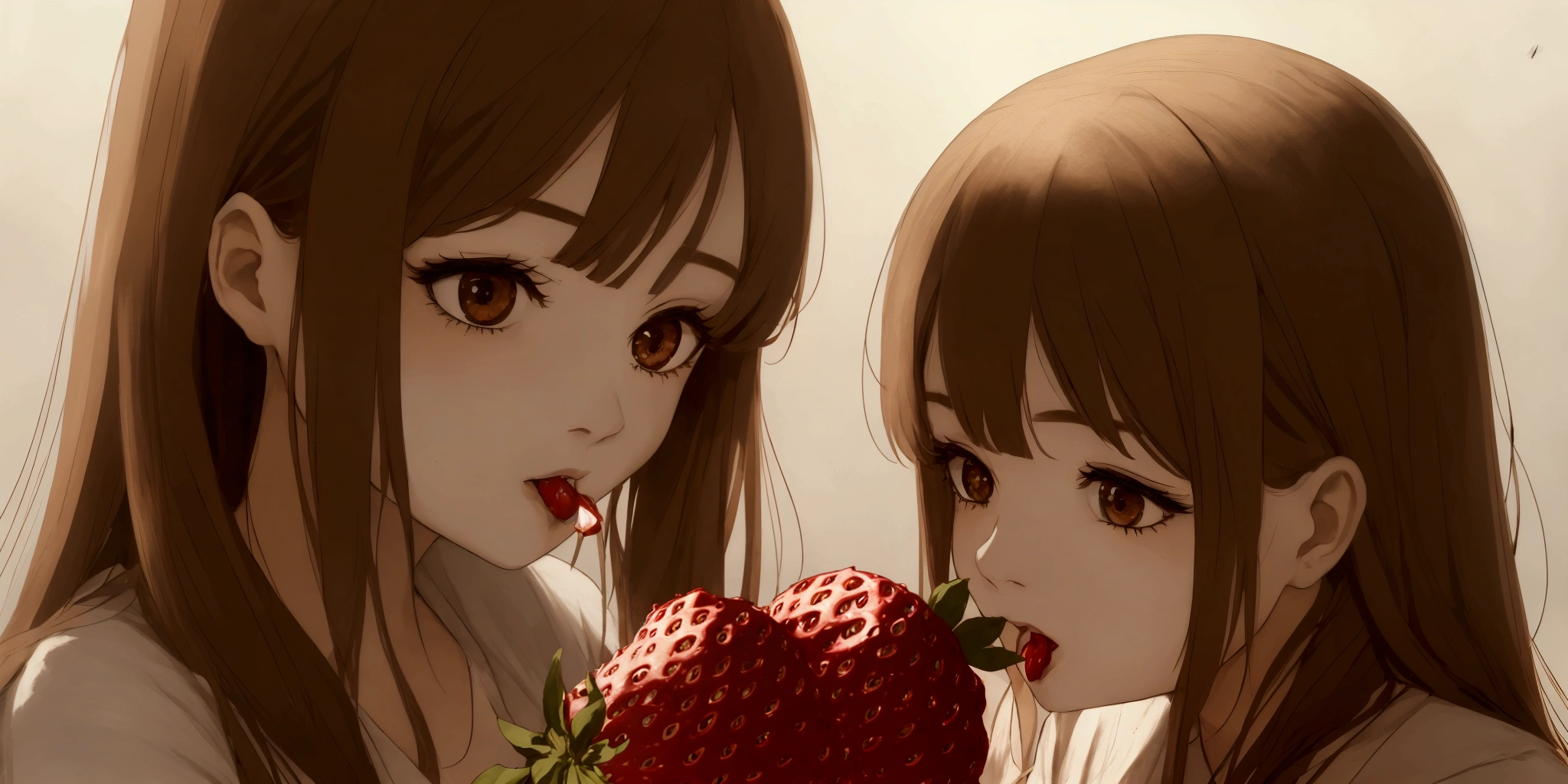 Girl eating strawberry