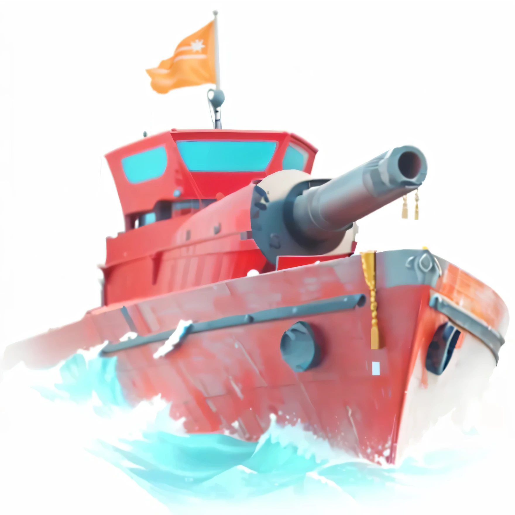 a red boat with a flag on it in the water, detailed boat, top boat racing simulator, naval battles, war ships, naval warfare, epic naval battles, warships, destroyed ships, naval combat, ships, oceanic naval battles, ship hulls, stern, ships, naval enemies, boat, captain, battle boats, shipyard, cannons