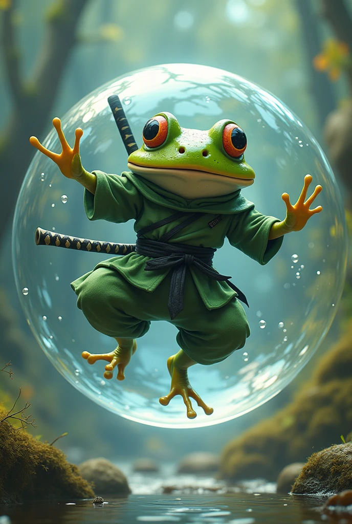 Bubble ninja frog