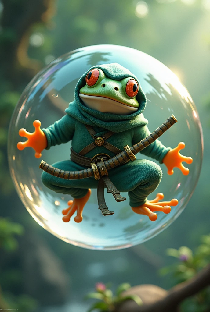 Bubble ninja frog