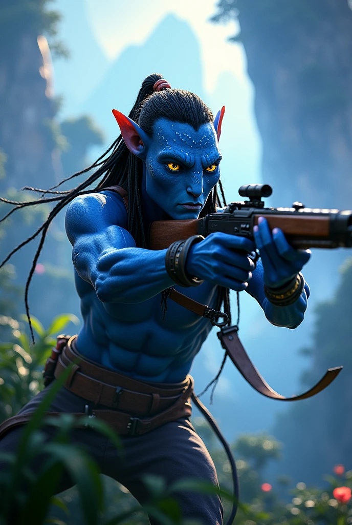 Wallpaper, avatar movie jake shooting a gun, Quality HD