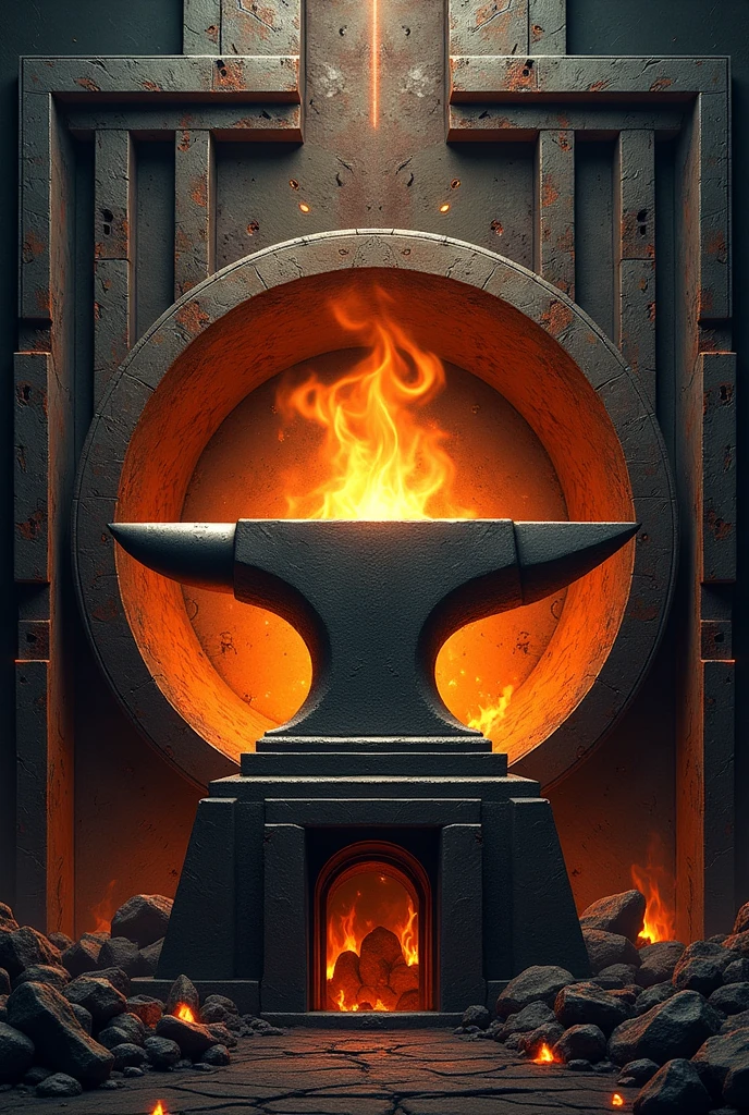 Create Hephaestus Symbol Anvil and Hammer, create symbol like the house of hephaestus in percy jackson