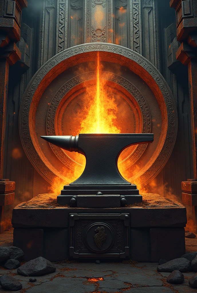 Create Hephaestus Symbol Anvil and Hammer, create symbol like the house of hephaestus in percy jackson