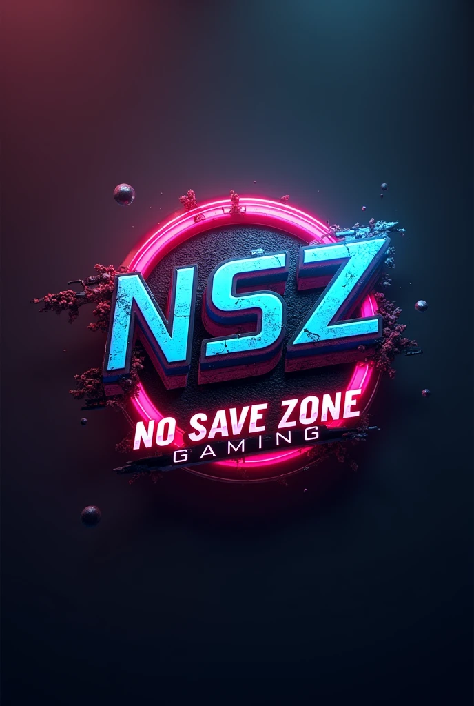 Creat a 3D gaming logo that has the name NSZ no save zone gaming, make the background look outstanding theme 