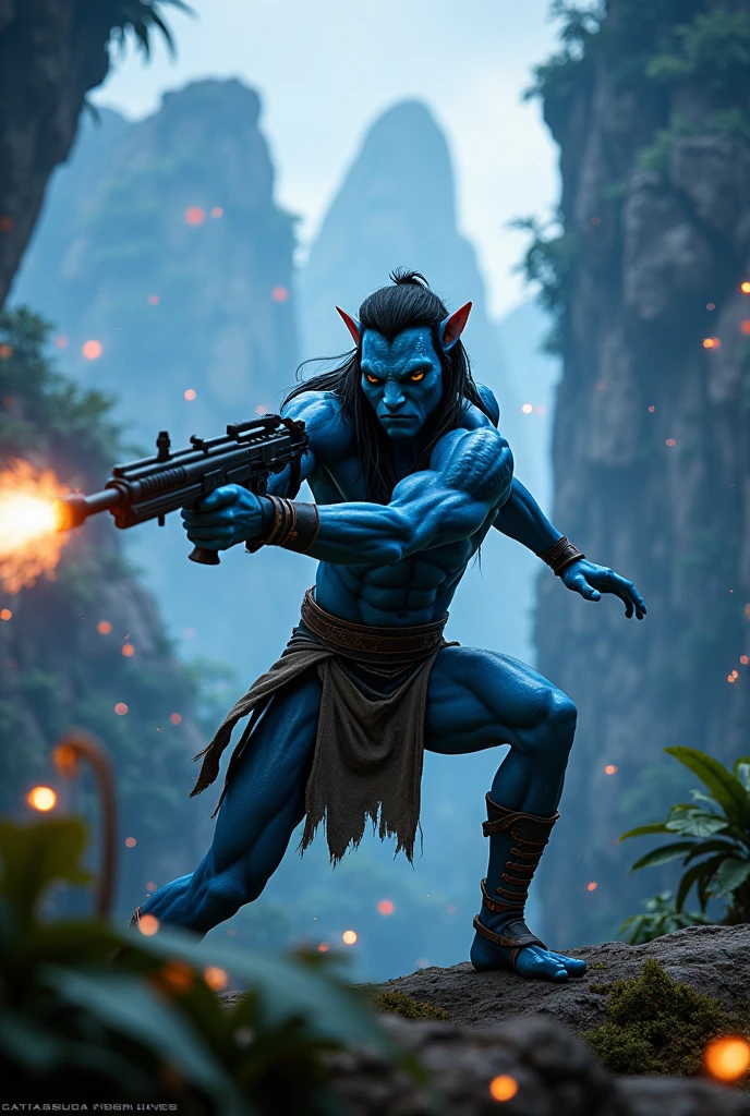 Wallpaper, avatar movie jake shooting a gun, Quality HD 