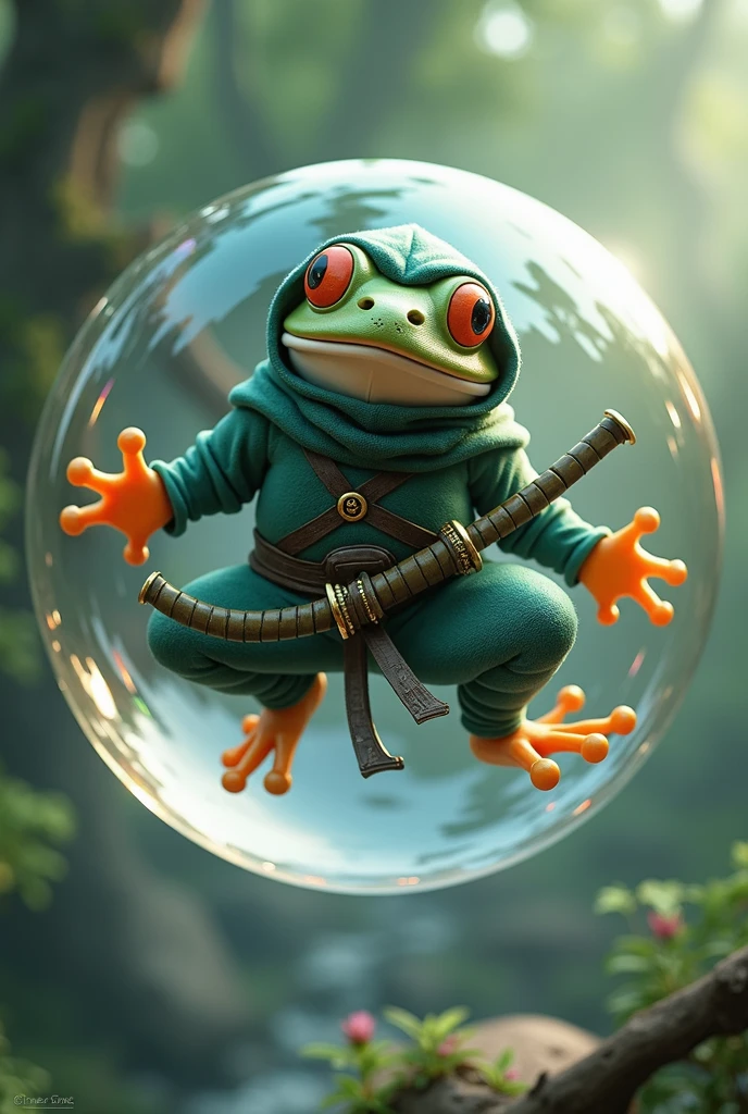 Bubble ninja frog