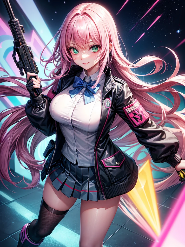 high school girl，smile，Beautiful girls，Beautiful girl from another world，A whole new beautiful girl，JK latest fashion，Girl with a weapon in her hand，Cyberpunk Uniform，The best quality to get you horny，Psychic，Wizard，battle，Colorfulな髪色，Perfect Girl，furry jacket，Future Coordination，Super cute girl，Cyberpunk Background，The fusion of fashion and aesthetics，Sparkly Fashion，Cute uniform，Uniform of the Future，Wearing a cardigan，Long Hair、Sparkling eyes，She has her bangs down，Colorful，Ultra HD，Young girl，sex，Green Eyes，Naughty Girls，Full body image，Big Breasts，Beautiful Girl&#39;s Paradise，Fashion Girl，Naughty Girls，Beautiful Girl Country，High-dimensional beautiful girl，A beautiful girl who transcends everything，Pink Cardigan，So beautiful，Absurd，Sparkling，Colorful，Beautiful girls，The psychology of beautiful legs，The pinnacle of aesthetics，beauty incarnate