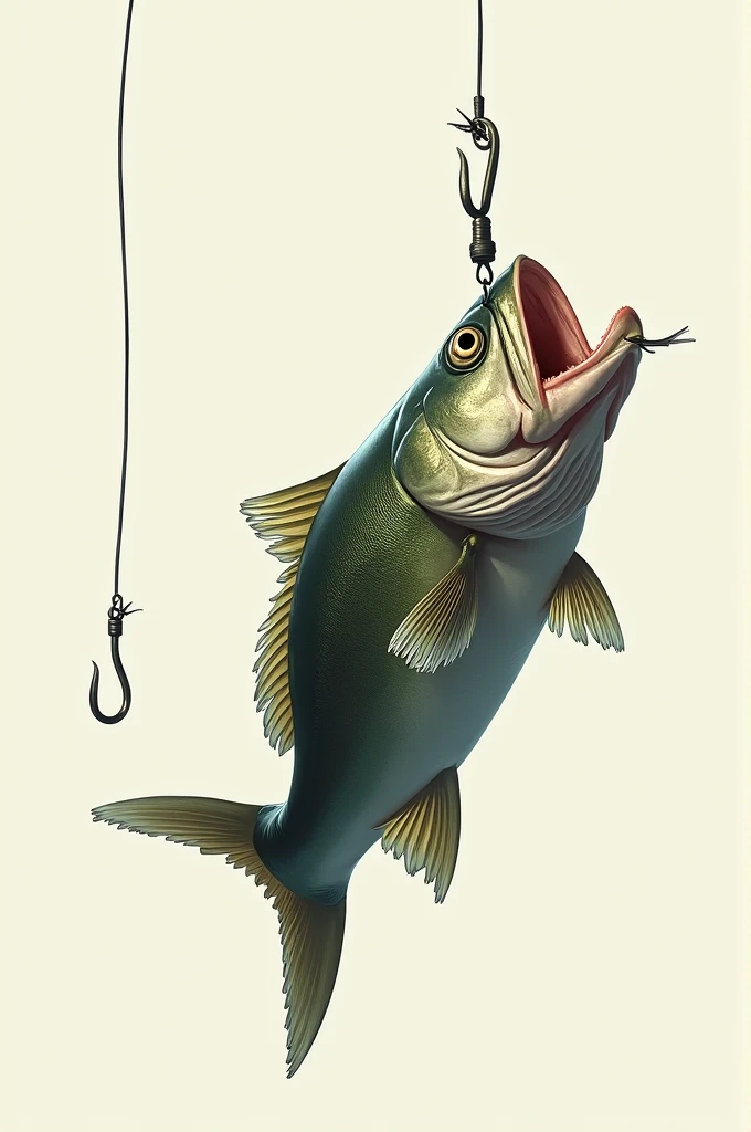 Fish hooked on a hook