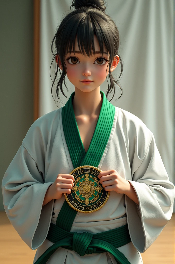 "<&8#8Medal green white black needles mission love naty commitment judo 23+3.3+2.3 attention