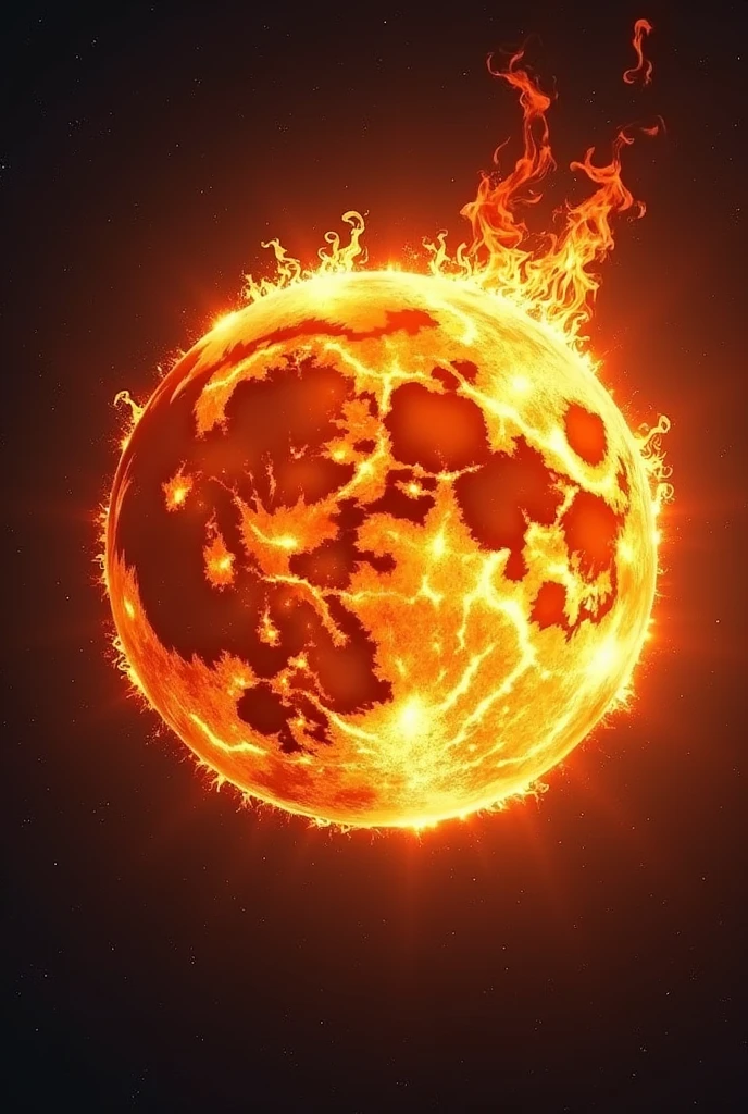 The moon is full of flames