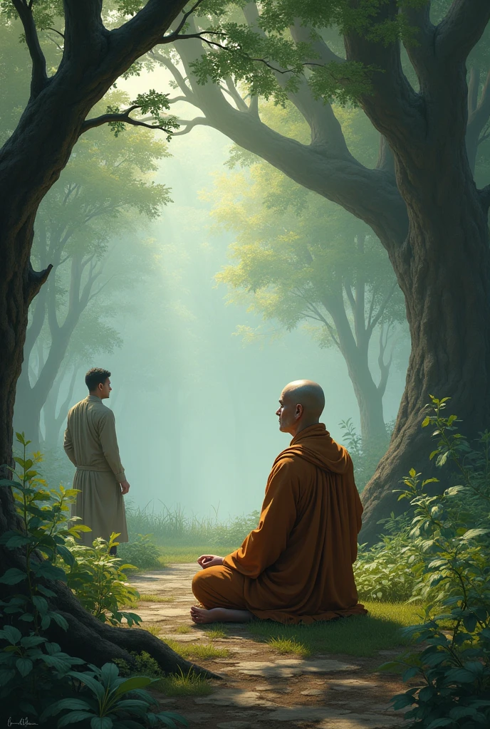 Monk with one man