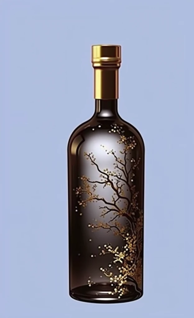 A wine bottle,Chinese Wine Pot,Red glass material,Round bottle,Trendy bottle design,The surface is golden Chinese medicine pattern,There is a streamlined glass design below,There is a golden Chinese medicine pattern,Trendy bottle design,High-end,Gao Yade,Streamlined texture,Metal bottle caps,golden bottle cap,high quality,surreal style