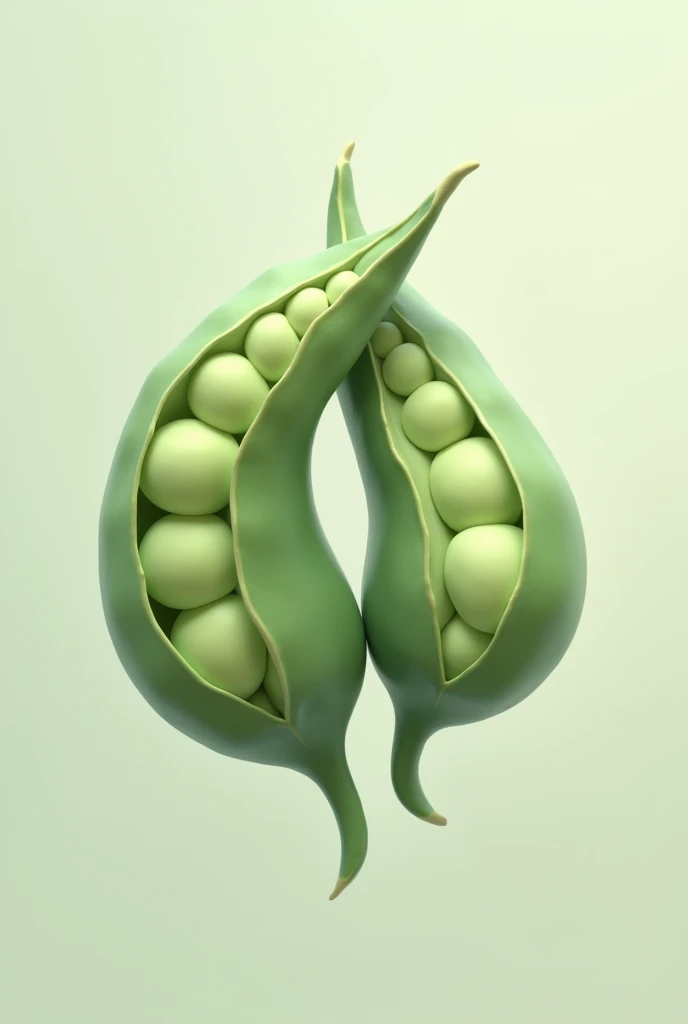 Two soybean pods are mixing together
