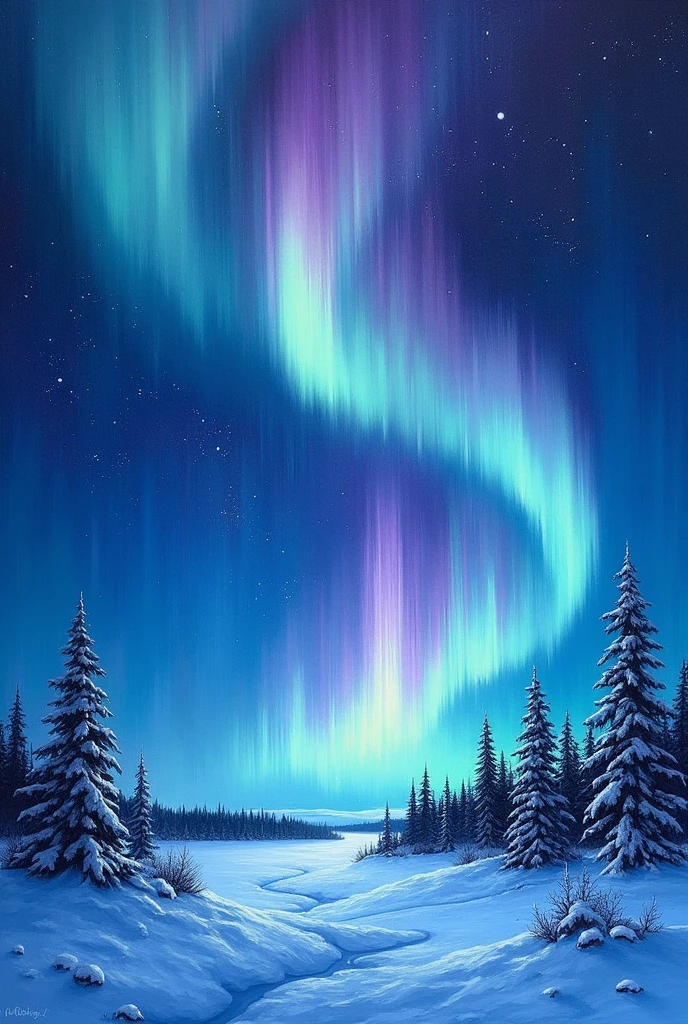 Northern Lights Painting