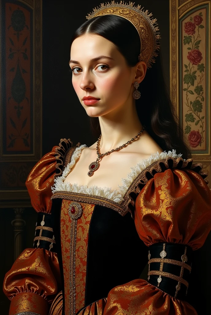 An oil painting of Anne Boleyn from The Tudors