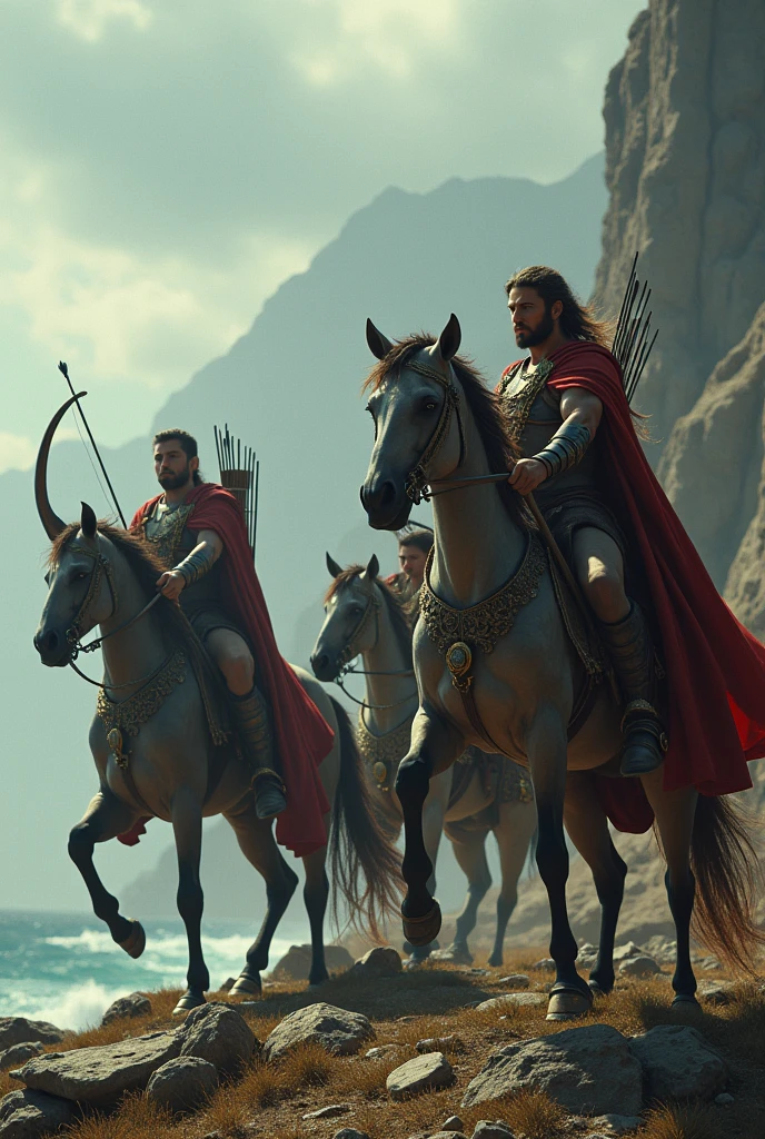 The Centaurs, mounted with bow and arrow, Divine Comedy, Cape Malea, Mythology,