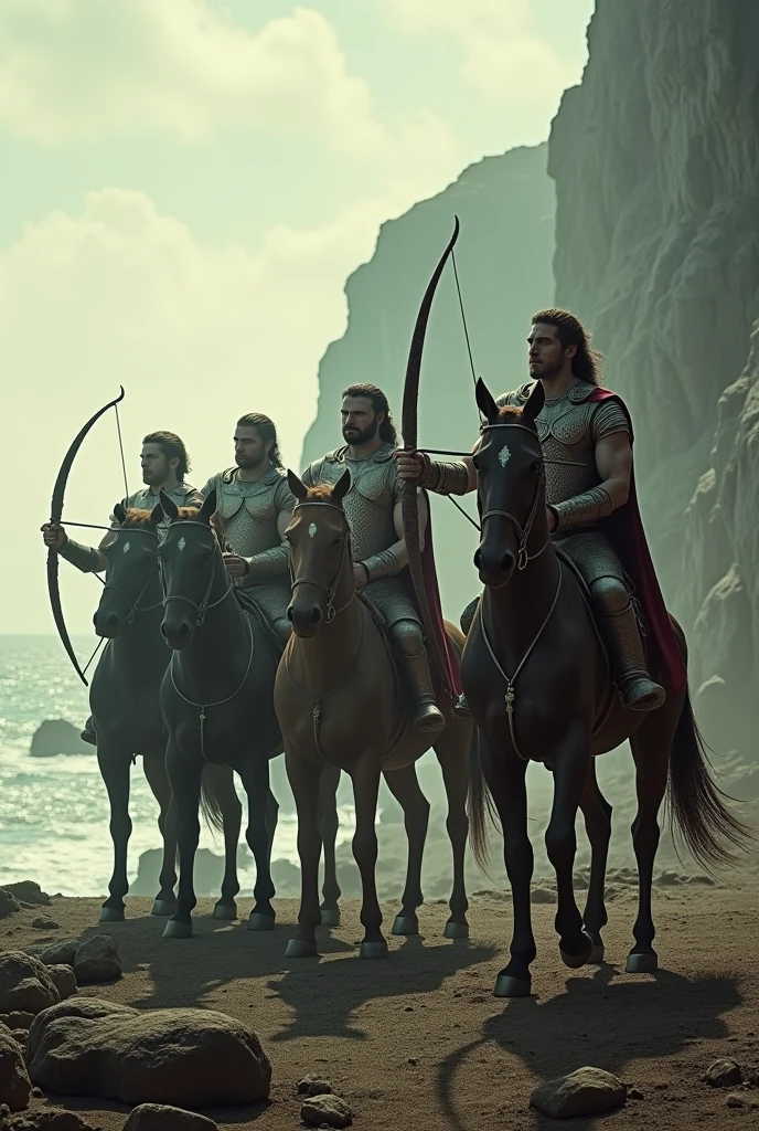 The Centaurs, mounted with bow and arrow, Divine Comedy, Cape Malea, Mythology,
