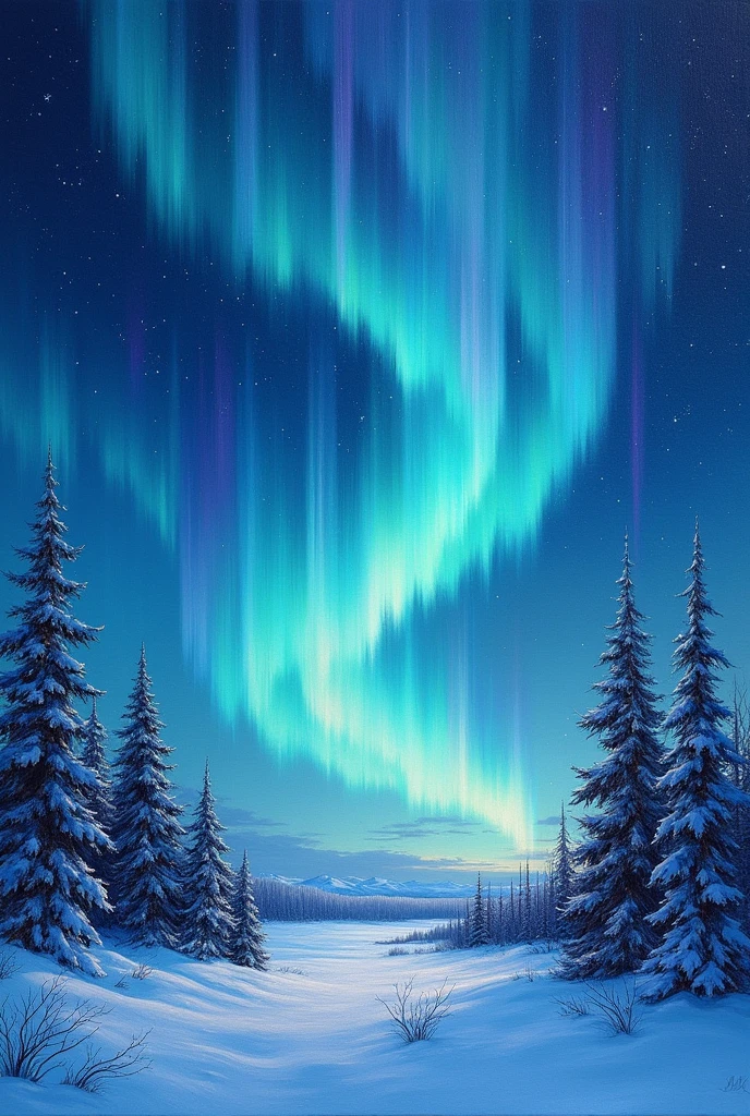 Northern Lights Painting
